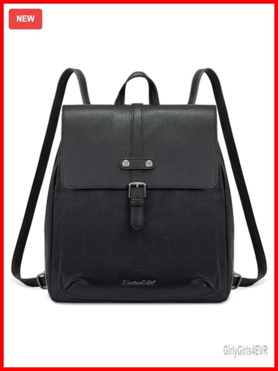 Faux Leather Convertible Backpack Purse Travel Daypack Crossbody Handbag main image 4